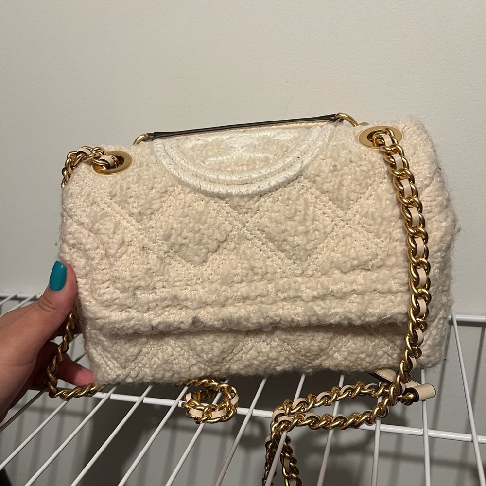 Tory Burch Women's Fleming Soft Boucle Small Shoulder Bag